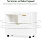 Lateral File Cabinet with Fluted Drawers, White Wooden Office Cabinet with Storage, Rolling Printer Stand with Drawers, Mobile File Cabinet for Home Office, Fits A4/Letter/Legal Files