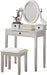 Silver Contemporary Vanity Table With Swivel Mirror