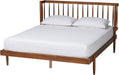 Calderon Retro-Modern Walnut Brown Finished Wood Queen Size Platform Bed
