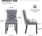 Velvet Dining Chairs Set of 4,Upholstered Dining Chairs with Ring Pull Trim and Button Back,Modern Seating for Kitchen, Bedroom & Living Room(Grey)
