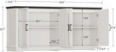63'' Buffet Cabinet with Storage & 2 Adjustable Shelves, Modern Sideboard Cabinet with 4 Doors, Coffee Bar Cabinet, White