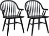 Windsor Black Dining Chairs Set of 2, Spindle Back Dining Chairs