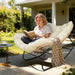 Oversized Wicker Rocking Chair Indoor Outdoor, 450 LBS Heavy Duty Patio Papasan Egg Chair with Cushion, E-Coated Frame Lounge Rocker for Balcony Porch Garden Living Room, Beige