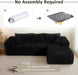 103Inch LShaped Modular Sectional Sofa EbonyVelvet