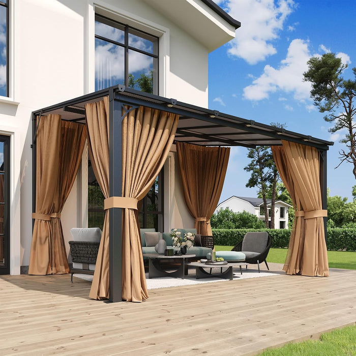 10x12 Chestnut Gazebo Mosquito Netting Outdoor Backyard