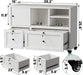 2 Drawer Mobile File Cabinet with Lock,Metal Lateral Filing Cabinet with Shelves,Printer Stand with Storage