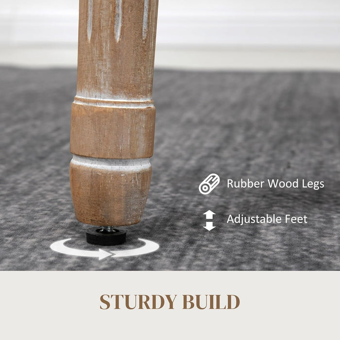 Upholstered Dining Chair Set of 2, French-Style Armless Accent Chairs with Back and Thick Padding, Gray