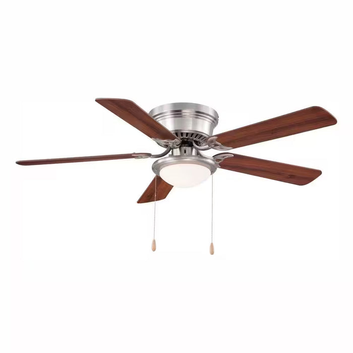 Hugger 52 In. LED Indoor Brushed Nickel Ceiling Fan with Light Kit