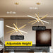 Gold 31 Inch LED Sputnik CeilingChandelier Dimmable