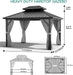 10x12 Feet SturdyHardtop Gazebo Grey Weatherproof Netting