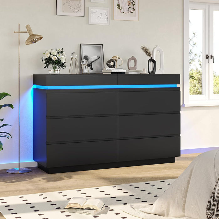 Black Dresser with Sliding Top & Charging