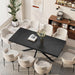 Extendable Dining Room Table for 4 6 8,55"-70" Kitchen Table Leaf,Black | Expandable Rectangle Dining Table,Wood Dining Table W/ Hidden Leaf & Storage, Space Saving, Kitchen Dining Living Room,Modern