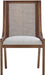 Yone Dining Chairs Set of 2, Modern Dining Chair with Fabric Upholstery, Rubberwood Frame Kitchen Chairs with Cane Webbing, Extra Seat for Dining Room, Beige + Brown