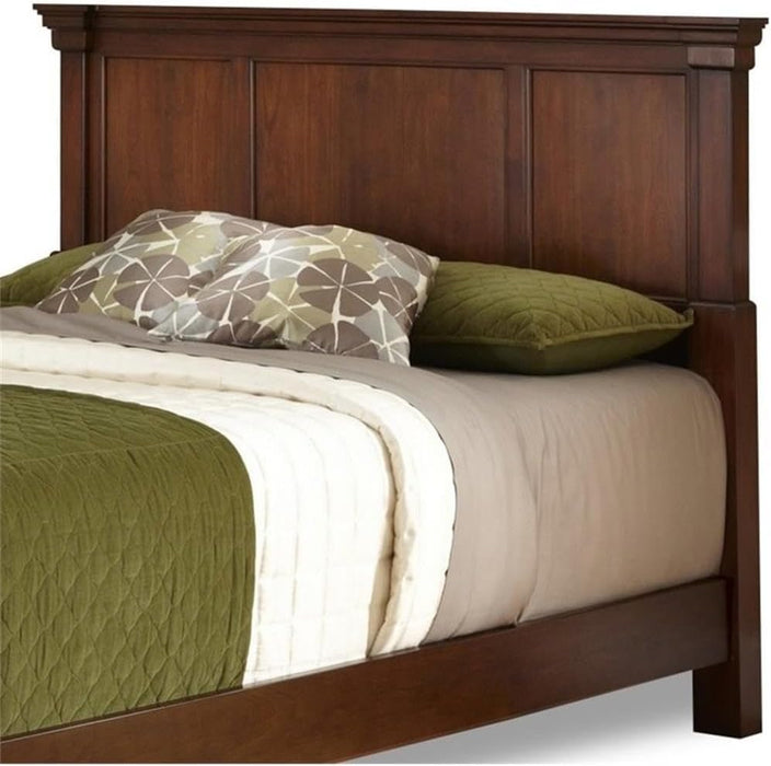 52" X 82" Traditional Wood King Headboard with Recessed Frame Moldings and Carved Detailed, Some Assembly Required, in Warm Cherry Brown Finish