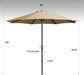 9FT Outdoor Patio Umbrella with Easy Crank - UV Resistant & Waterproof Market Umbrella with Ventilated Canopy, 8 Sturdy Ribs & Powder-Coated Frame for Garden, Deck, Backyard, Pool, Patio Table