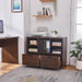 Brown 39-Inch Farmhouse Rolling File Cabinet Storage