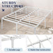 Full Size Bed Frame, 18 Inch Metal Beds with Storage Space, White