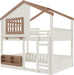 Beige SpaceSaving PlayhouseStyle Bunk Bed With Storage