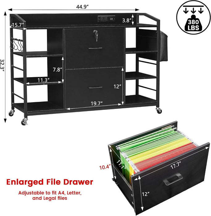 45 Inch IndustrialGrade Filing Cabinet With Locking