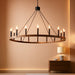 48" Wagon Wheel Light Fixture Large Wood Farmhouse Chandelier 20-Light