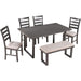 6-Piece Rustic Wood Dining Set