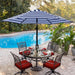 7.5 Ft Patio Umbrella, Yard Umbrella, Outdoor Market Umbrella with Push Button Tilt Crank (Blue&White)