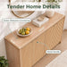 59" Fluted Sideboard Buffet Cabinet with Storage,Credenza Natural