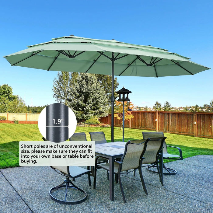 15Ft Large Patio Umbrella, Outdoor Double-Sided Pool Umbrellas