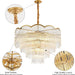 31.5" Gold Clear Glass Crystal Chandelier 18-Light Modern Crystal Pendant Ceiling Light Fixture 4-Tier Luxury Glass Chandeliers,For Dining Room Kitchen Island Living Room Bedroom