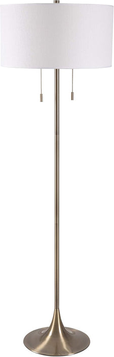 Stowe Floor Lamp with Antique Brass Finish, Modern Style, 61" Height, 19" Width, 19" Depth
