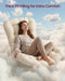 Outdoor Rocking Chair with Extendable Footrest, Removable Cushion