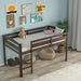 Wooden Twin Low Loft Bunk Bed with Guard Rail and Ladder