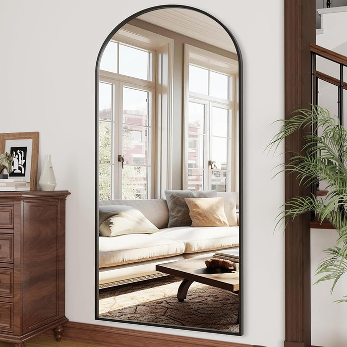 Arched Full Length Mirror 76"X34" Large Floor Full Body Mirror, Black