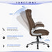 Executive Office Chair-Ergonomic Computer Desk Chair, High Back Leather Chair with Padded Flip-Up Arms, Swivel Home Office Chair Upgraded Caster, Brown