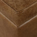 Square Tufted Storage Ottoman - Distressed Brown Faux Leather Small