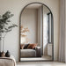 Arched Full Length Mirror, 76"X34" Large Floor Mirror, Full Body Mirrors for Leaning or Hanging, Standing Mirrors for Bedroom, Living Room,Dressing Room, Aluminum Alloy Frame, Black