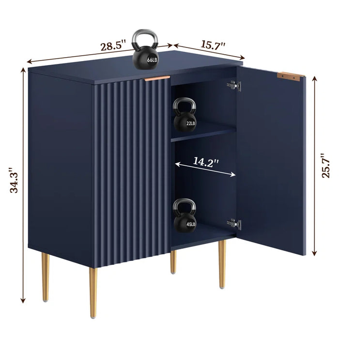 Rishaw 34.3" Tall Adjustable Shelf 2 - Door Accent Cabinet