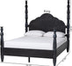 Martino Four-Poster Platform Bed Black Queen