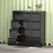 Black Metal Filing Cabinet with Lock & Drawers