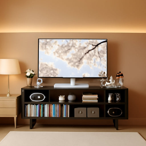 TV Stand for Tvs up to 65'', Modern Entertainment Center with 3 Open Storage Shelf, Sturdy Media Console Table for Living Room/Entrance/Sofa Cabinet, Large Capacity,Easy Installation-Grey Oak