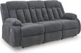 Free Wake Modern Dual-Sided Power Reclining Sofa with Drop down Table, USB Charging Port and 2 Cup Holders, Gray