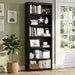 6-Tier Bookshelf, Tall Bookcase & Display Storage Shelves, Black