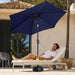 9Ft Patio Umbrella Outdoor - Table Umbrella with Push Button Tilt and Crank, UV Protection, 6 Sturdy Ribs, Market Umbrella for Garden, Deck, Backyard, Lawn, Pool and Beach(Navy Blue)