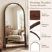 76"X41" Arched Full Length Mirror with Slim Solid Wood Frame,Walnut