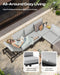Aluminum Outdoor Patio Conversation Set with 4 Seats & Coffee Table