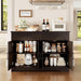 47" W Kitchen Sideboard Buffet Cabinet with Storage Drawers, Brown