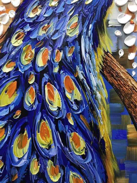 Paintings, 24X48 Inch Paintings Peacock with Tree Oil Hand Painting Painting 3D Hand-Painted on Canvas Abstract Artwork Art Wood inside Framed Hanging Wall Decoration Abstract Painting
