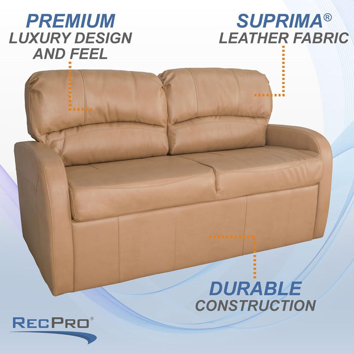 65InchJackKnifeRVSleeperSofaToffeeLeatherPUProPlus