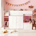 Fullsize Loft Bed With Expanded Storage PinkFinish