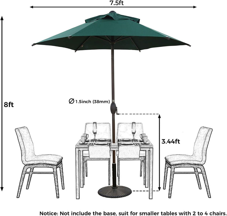 Patio Umbrella Outdoor Umbrella Patio Market Table Umbrella with Push Button Tilt and Crank for Garden, Lawn, Deck, Backyard & Pool